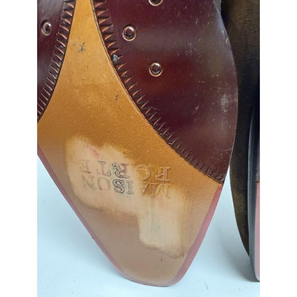 Maison Forte Men’s Slip On Ombré Dark Brown Loafers Pointed Toe Size 10 NWOB - Picture 8 of 12